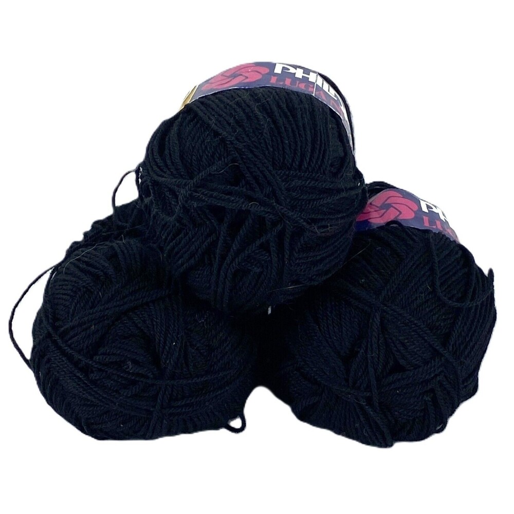 Phildar Lugano 141 - Black - 50g - Belgium - Price is per skein